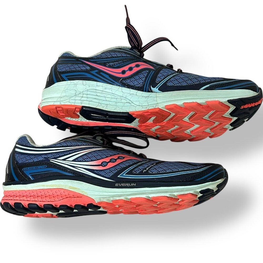 Women's Saucony Guide 9 Everrun Running Sneakers Neutral Blue Coral Sz 9 - Picture 8 of 8